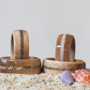 Maple Wood Ring With Your Sand Inlay: Custom Wedding Band - Etsy