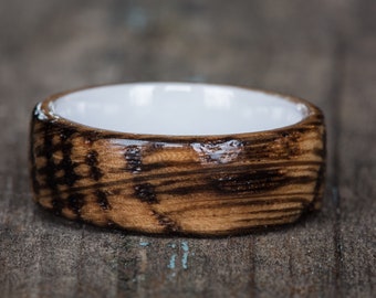 Whiskey Barrel and White Ceramic Ring