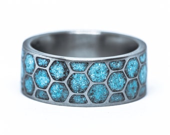 Turquoise Honeycomb Inlay Ring