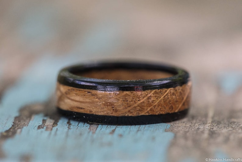 Kentucky Bourbon Barrel and Ebony Wood Ring Bourbon Barrel Ring Mens Wedding Band Womens Wooden Ring Mens Engagement Ring Wood Anniversary