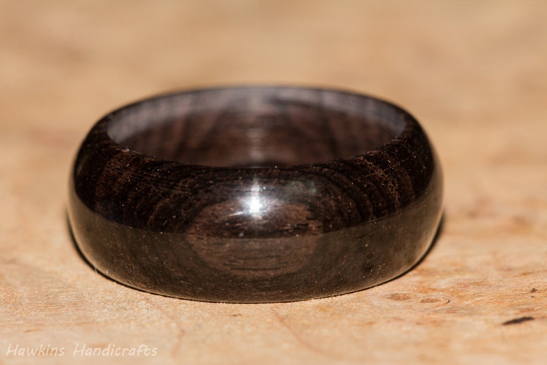 アフリカンブラックウッドリング：手作りの木製結婚指輪 - Etsy 日本