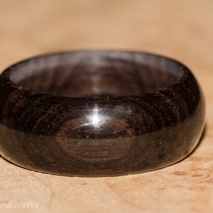 African Blackwood Ring: Handmade Wooden Wedding Band
