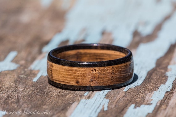 Tennessee Whiskey Barrel and Ebony Wood Ring Whiskey Barrel Ring