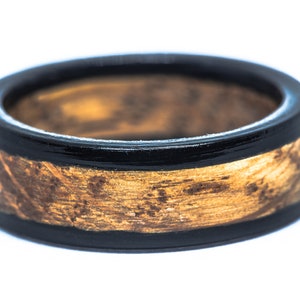 Tennessee Whiskey Barrel and Ebony Wood Ring Whiskey Barrel Ring Mens Wedding Band Womens Wooden Wedding Engagement Ring Wood Anniversary image 7