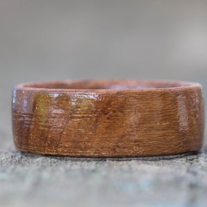 Teak Wood Ring - Teak Wedding Band Mens Engagement Ring Wooden Ring Wood Anniversary Gift Womens Band