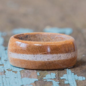 Maple Wood Ring With Your Sand Inlay: Custom Wedding Band - Etsy