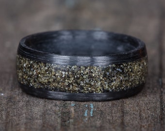 Your Sand Inlay Carbon Fiber Ring