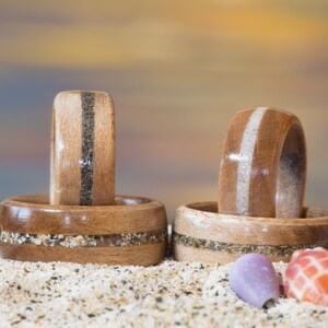 Maple Wood Ring With Your Sand Inlay: Custom Wedding Band - Etsy