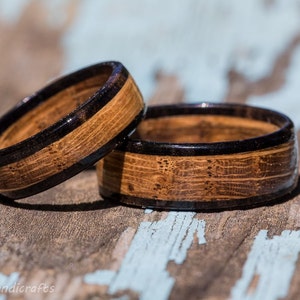 Tennessee Whiskey Barrel and Ebony Wood Ring Whiskey Barrel Ring Mens Wedding Band Womens Wooden Wedding Engagement Ring Wood Anniversary image 5