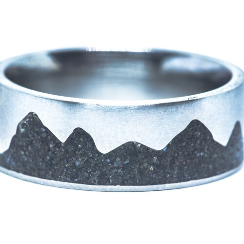 Your Sand Inlay Honeycomb Pattern Titanium Ring Use Your Own - Etsy
