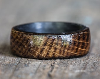 Carbon Fiber Kentucky Bourbon Barrel Wood Ring