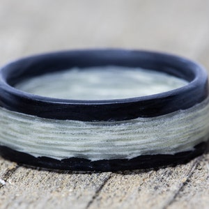 Orange Glow Carbon Fiber Ring: UV Reactive Lightweight Band