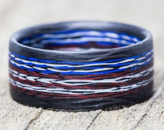 American Flag Carbon Fiber Ring