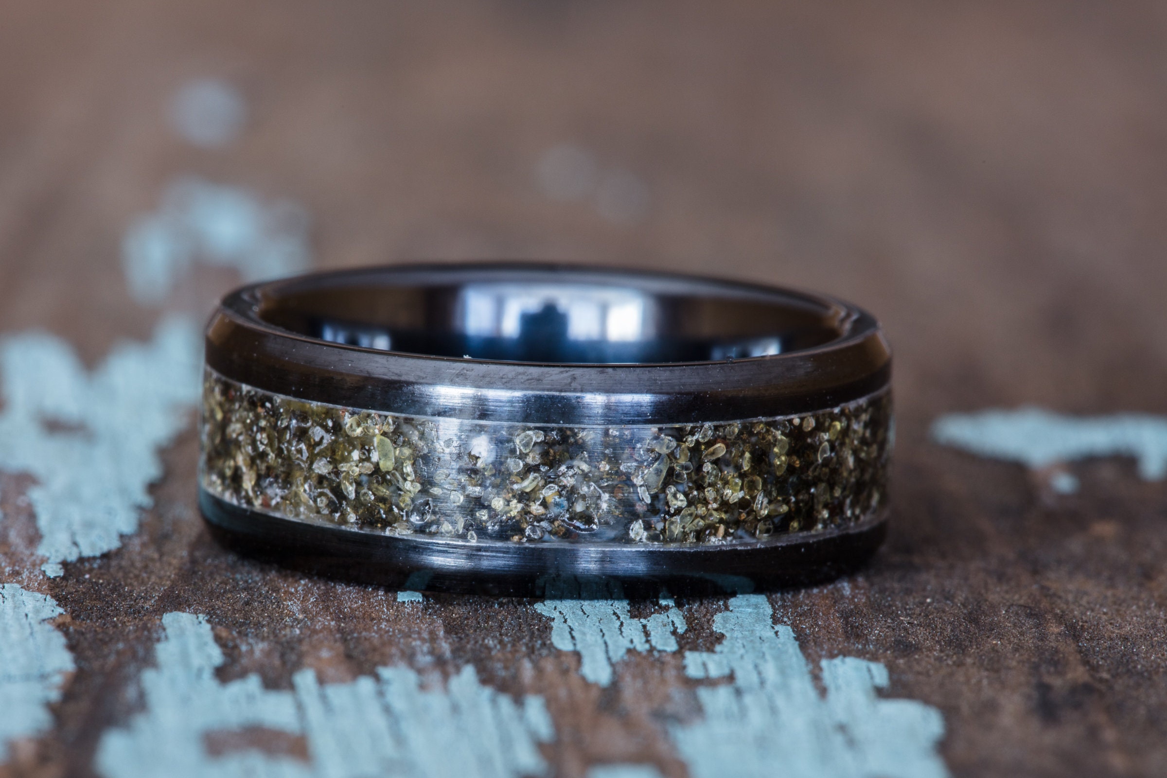 The Sand Ring - Black Ceramic Core – Sangreal Rings