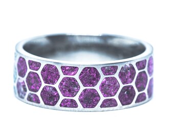 Sugilite Honeycomb Inlay Ring