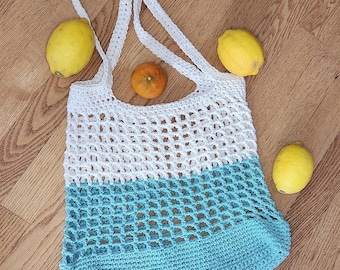 Color Block Market Bag, crochet tote, beach bag