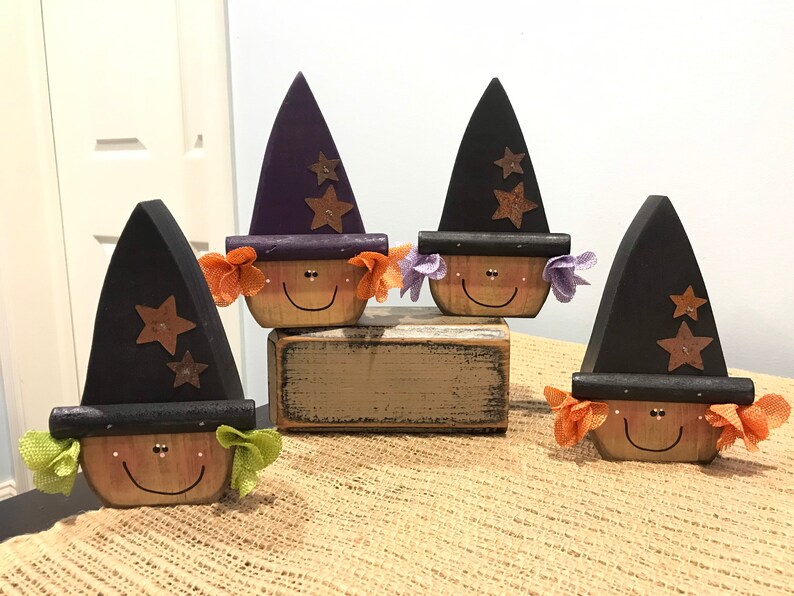 Wooden Witches. Wood Witch Decor. Cute Witch. Fall Decor. | Etsy