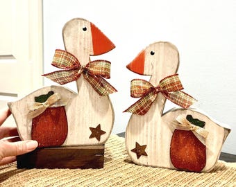 Fall goose themed decor. Silly goose decor. Fall decor. Autumn wood goose. Geese decor. Be silly. Goose on the loose. Duck decor. Goose sign