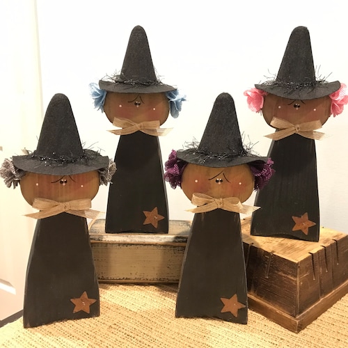 Wooden Witches. Wood Witch Decor. Cute Witch. Fall Decor. - Etsy