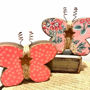 Butterfly sign. Wooden butterfly. Tiered tray. Spring decor. Summer decor. Wood butterflies. Modern Prims. Wood butterfly decor. Farmhouse.