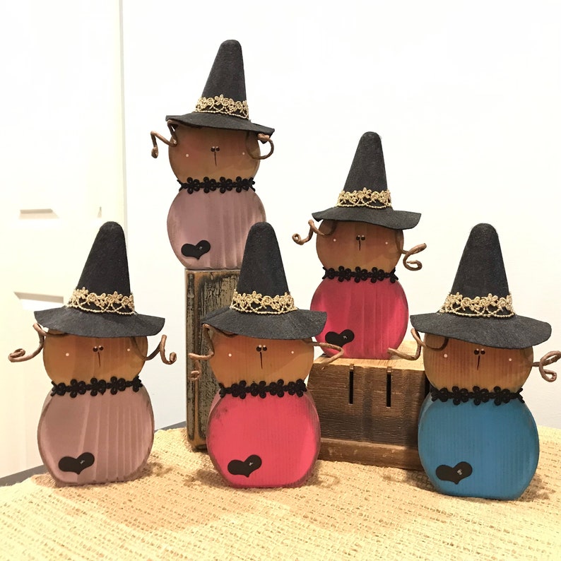 Wooden Witches. Wood Witch Decor. Cute Witch. Fall Decor. - Etsy