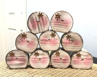 Snowball Snowman. Valentine tiered tray decor. Snowman decor. Mini Wood snowman. Wood valentine decor. Winter tier tray decor. Modern Prims.
