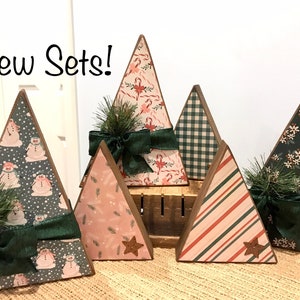 NEW SETS! Wooden winter trees. Set of 2 wood trees. Modern Prims. Christmas tree decorations. Christmas decor. Winter wood decor.