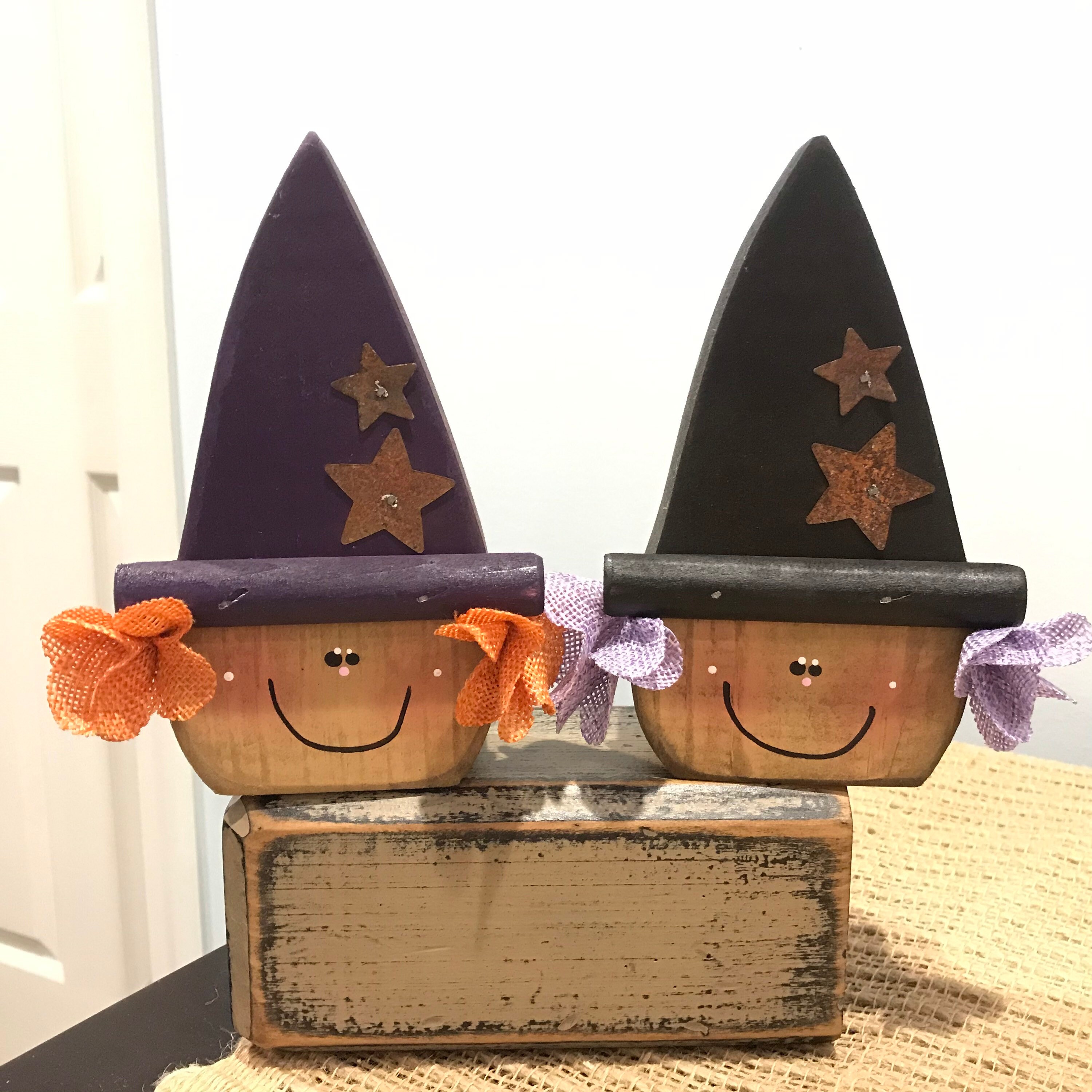 Wooden witches. Wood witch decor. Cute witch. Fall decor. | Etsy