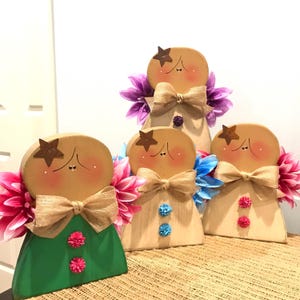 Colorful flower angels. Spring Angel decor. Wooden angel with flower wings. Flower wood angel. Modern Prims. Summer wood decor. Spring decor