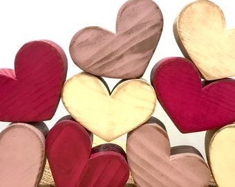 Valentines Day. NEW COLORS. Valentine heart decor. Distressed valentine wood heart. Valentine wooden hearts. Modern prims. Valentine decor.