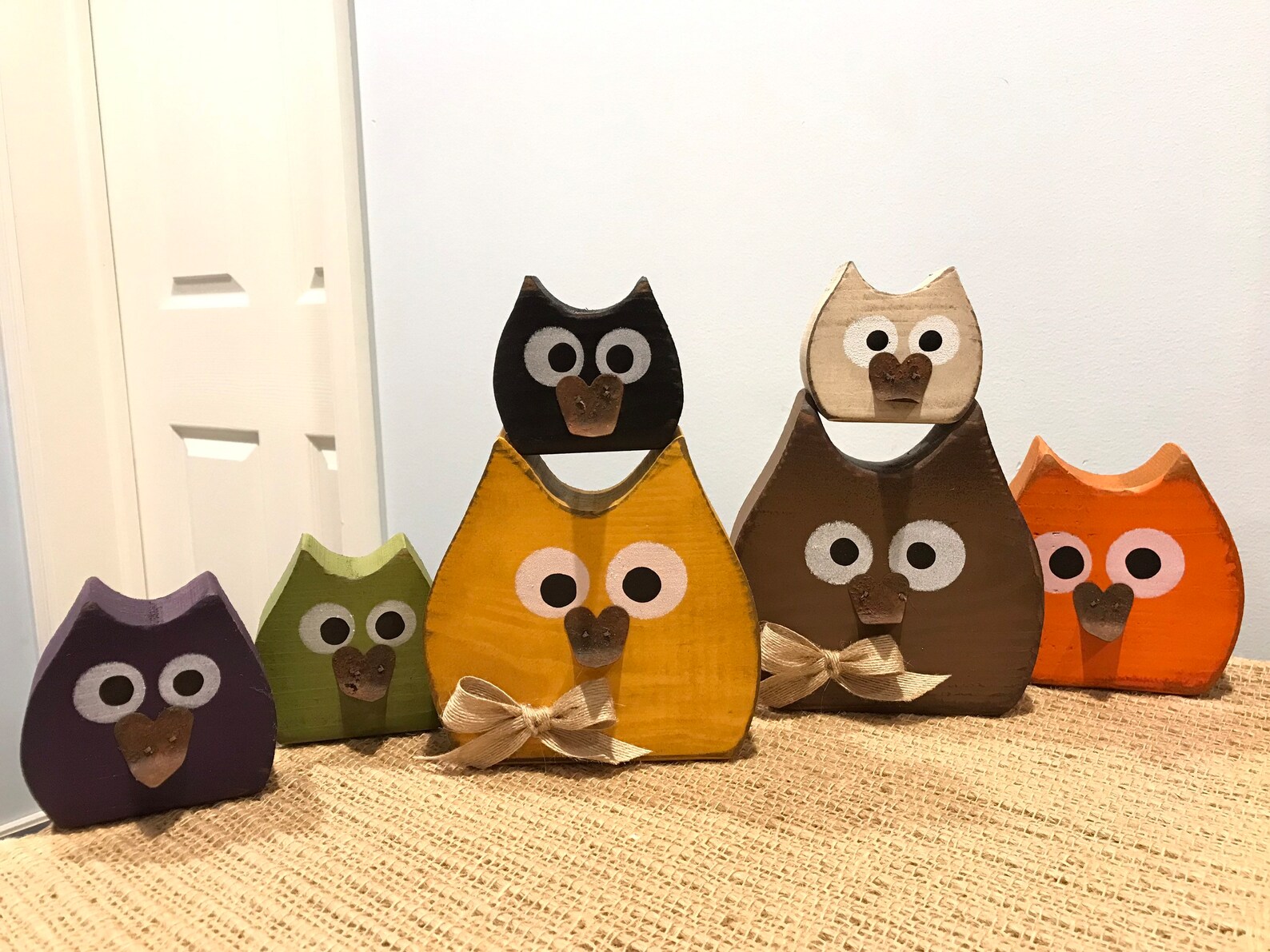 Restocked Wood Owl Fall Decor. Tiered Tray Fall Decorations. Etsy