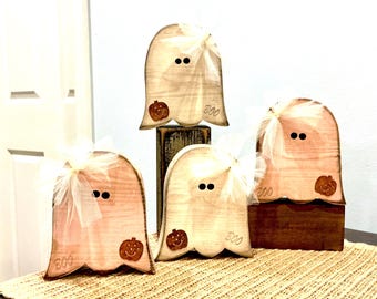 Restocked! Pastel wood ghost. Distressed wood ghosts. Halloween tiered tray. Halloween decor. Modern Prims. Fall tray decor. Halloween ghost