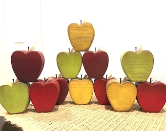 Restocked! Fall apple decor. Wooden apples. Modern Prims. Tiered tray apple. Fall Wood Decor. Fall Sign. Tier fall decor. Wood apple.