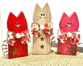 Summer Cats. Strawberry decor. Cat tier tray. Berries decor. Cat wooden decor. Modern Prims. Wood cat decor. Kitties. Strawberry theme.