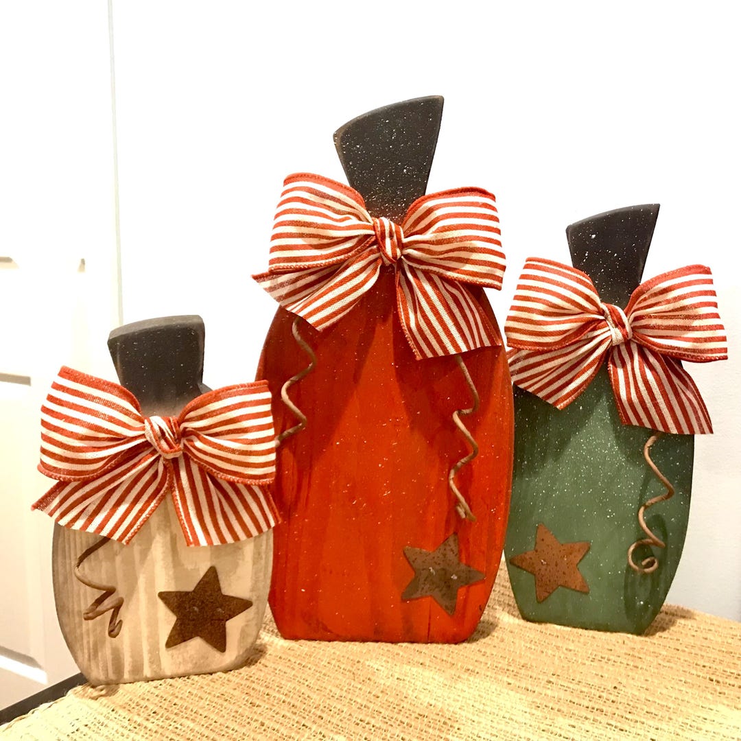 Set of 3 Colorful Pumpkin Decor. Fall Wooden Pumpkins. Fall Decor. Wood ...
