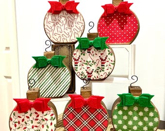 Christmas Ornament. Wooden ornaments. Christmas Decor. Papered Ornaments. Wood Christmas decoration. Christmas tiered tray. Modern Prims.