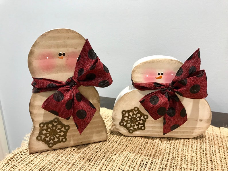 Valentines Snowman Wooden Snowman Snowman Decor Wood Etsy