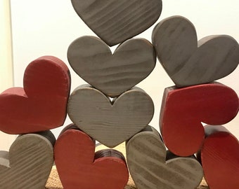 Valentines Day Decor.  BESTSELLER. Distressed Farmhouse Wood Heart.  Valentine Wooden Hearts. Modern Prims on . Valentine Decor. 