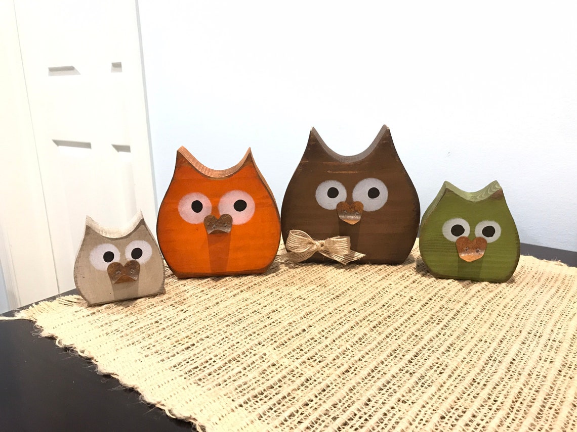 Restocked Wood Owl Fall Decor. Tiered Tray Fall Decorations. Etsy