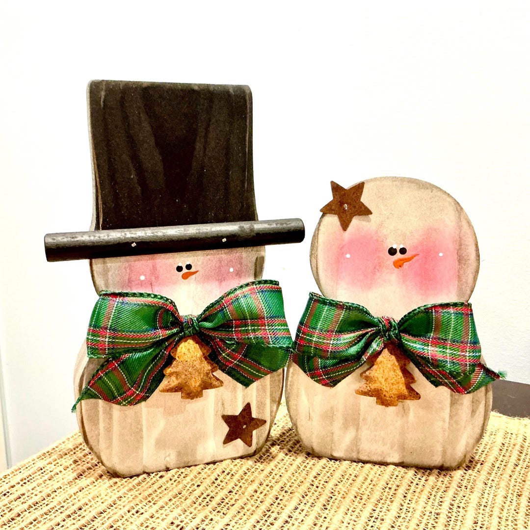 Set of 2 Snowmen. Christmas Decor. Snowman Decor. Farmhouse Decor ...