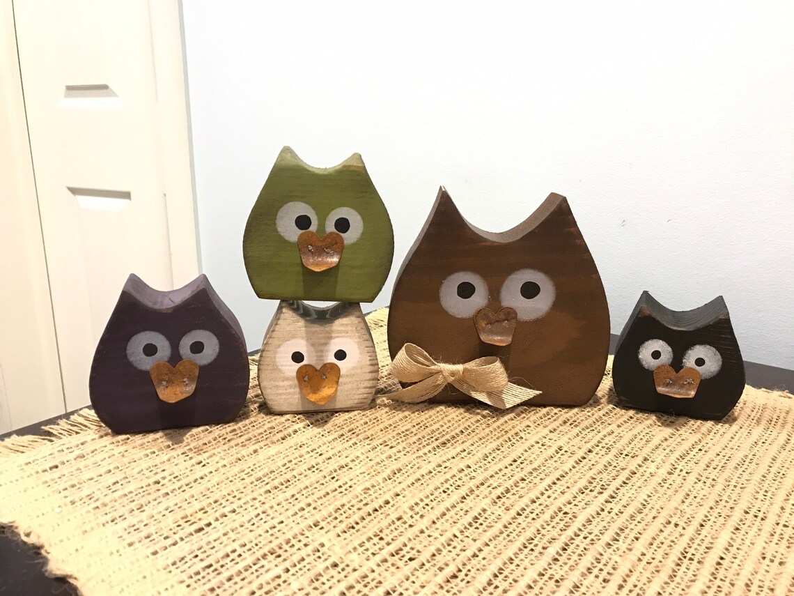 Restocked Wood Owl Fall Decor. Tiered Tray Fall Decorations. Etsy