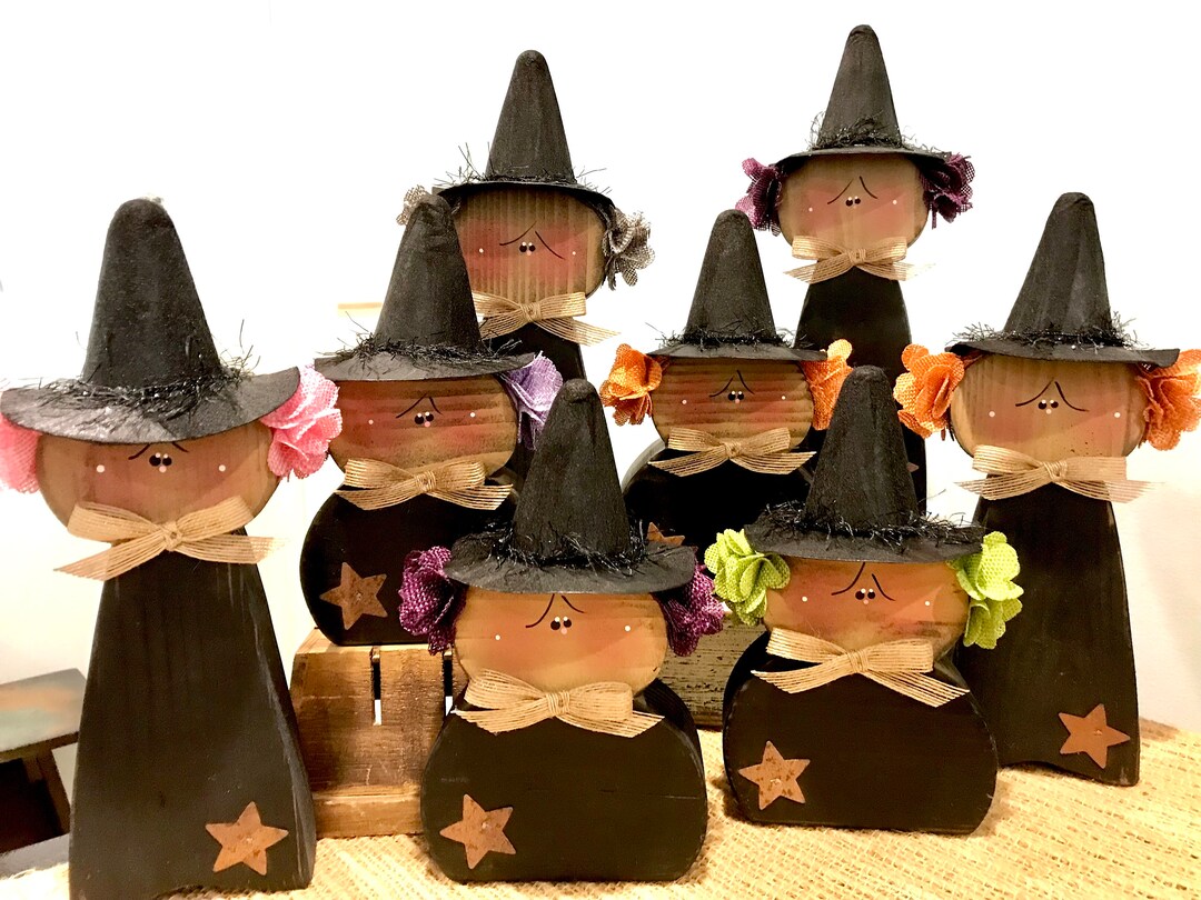 Wood Witch. Cute Witch. Fall Decor. Halloween Decor. Wooden Black ...