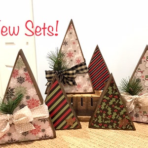 NEW SETS! Wooden winter trees. Set of 2 wood trees. Modern Prims. Christmas tree decorations. Christmas decor. Winter wood decor.