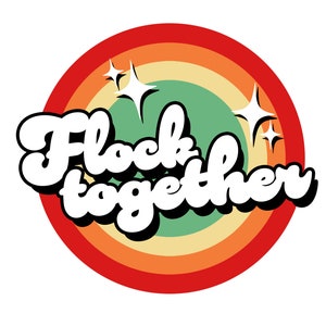 Autocollant sur le thème des oiseaux découpés à l'emporte-pièce "Flock Together" original