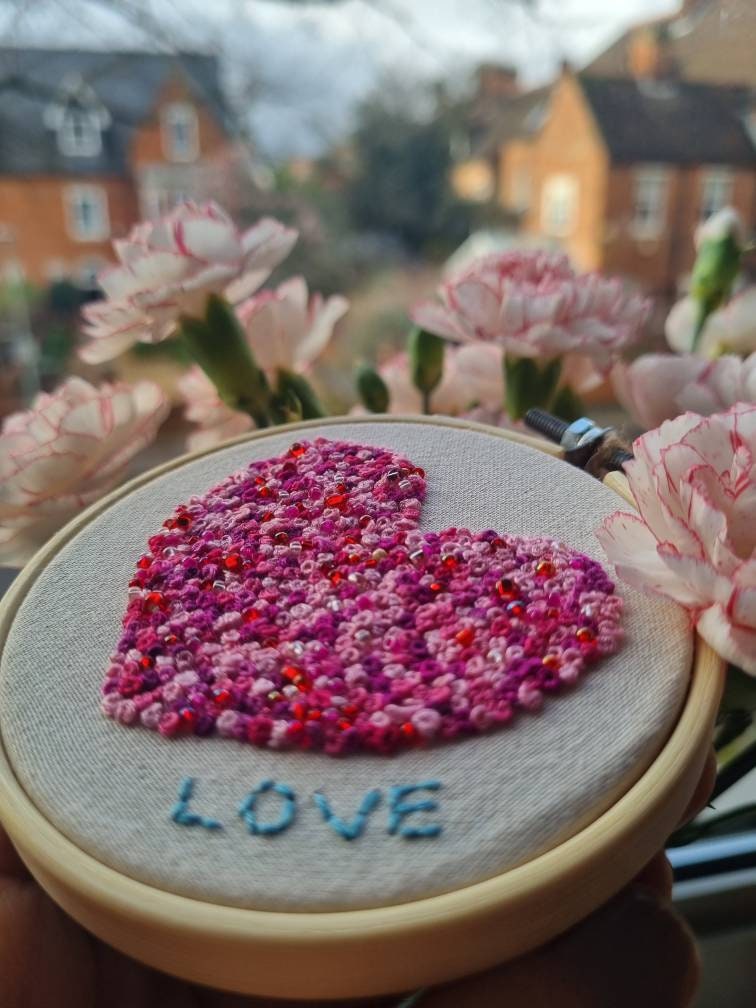 DEAR HOME - Love Theme My Heart Embroidery Hoop Art