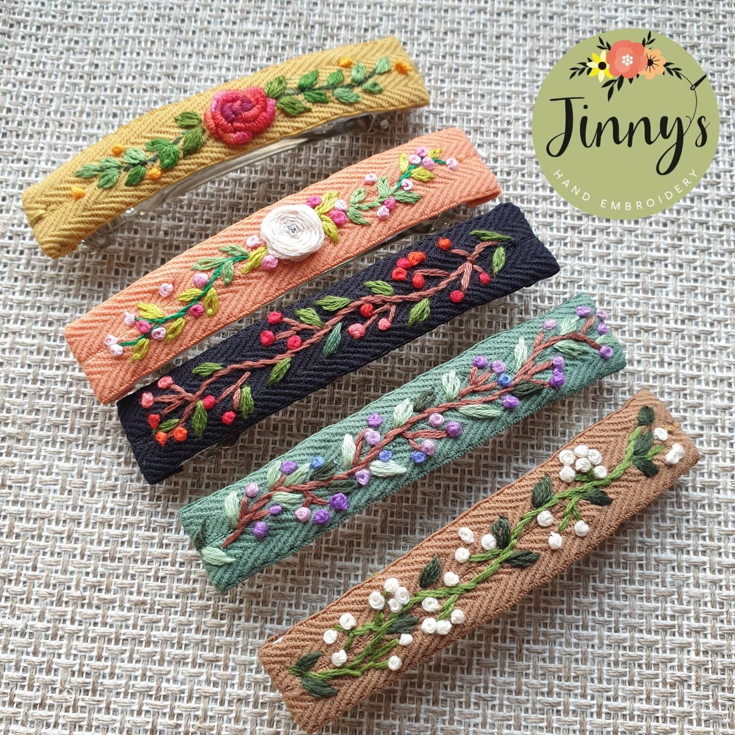 Embroidered Hair Barrettes Embroidered Hair Barrettes