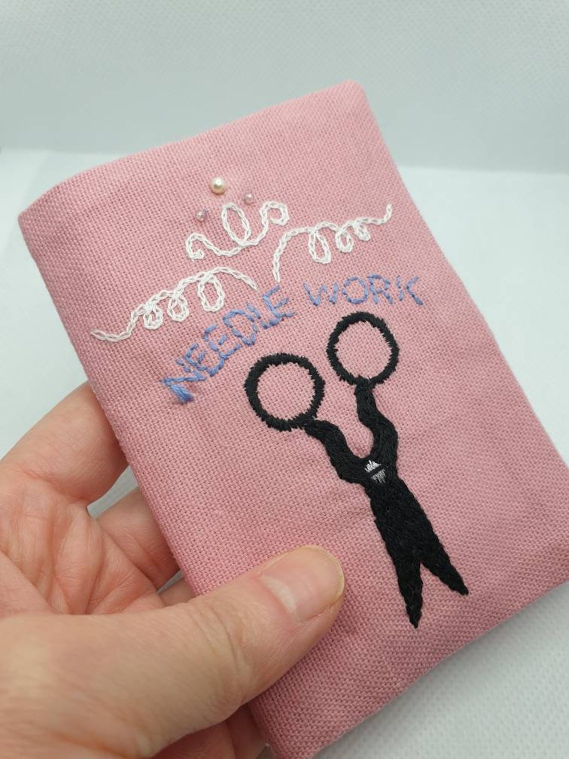 Hand Embroidered Needle Case Needle Book Sewing Case Pin Etsy