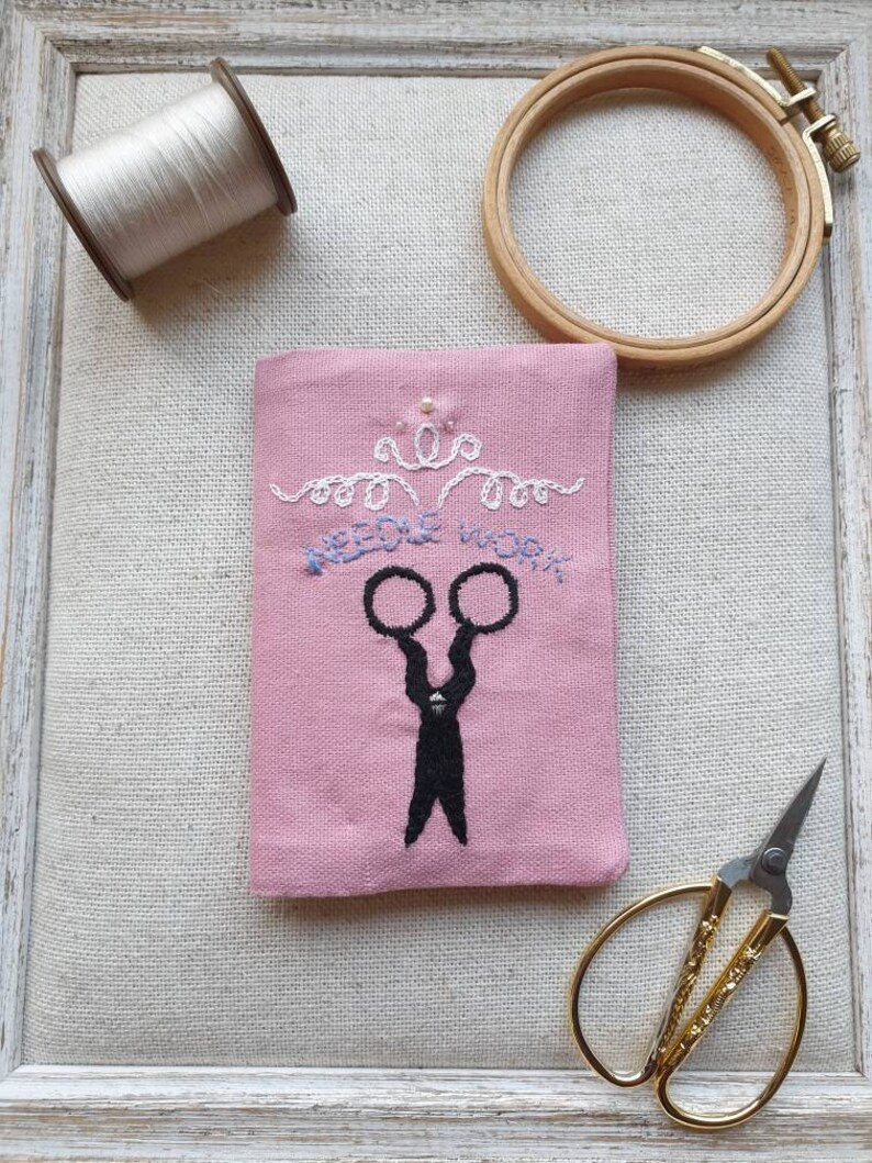 Hand Embroidered Needle Case Needle Book Sewing Case Pin Etsy