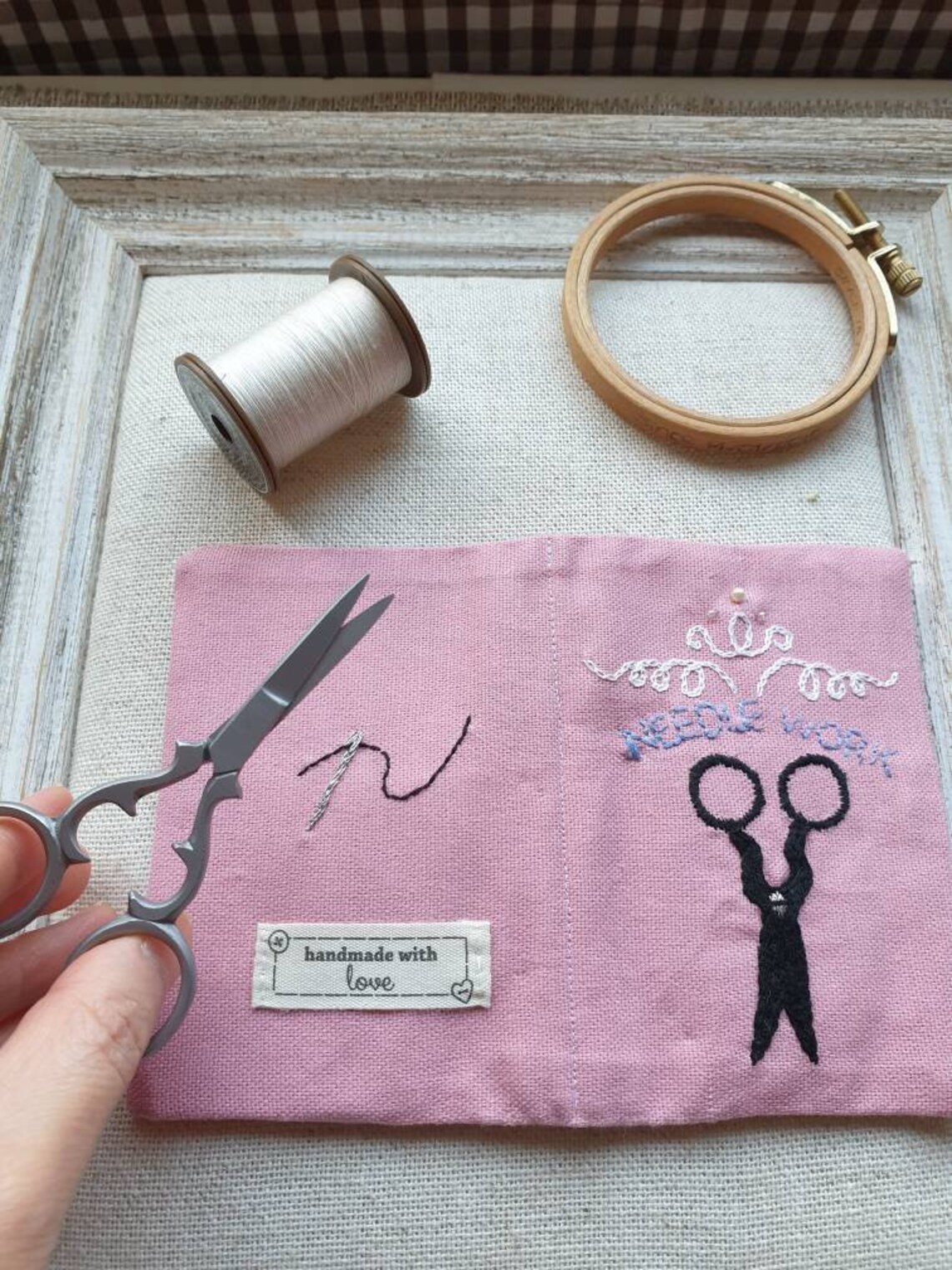 Hand Embroidered Needle Case Needle Book Sewing Case Pin Etsy