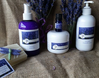 Gift Set/Lavender Oil ,Lotion,Soap and Creme Gift Set